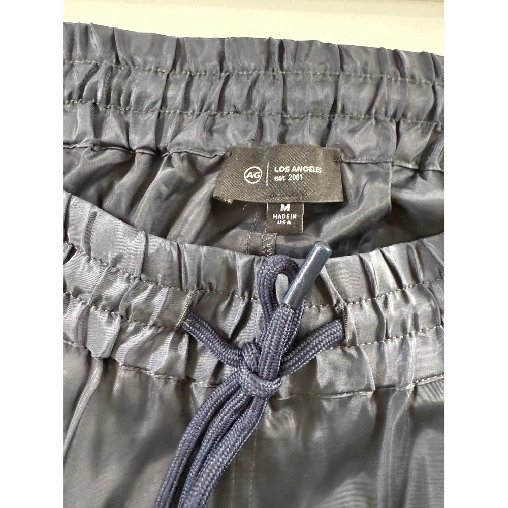 AG Los Angeles Mens Navy‎ Nylon Track Pants Elastic Waist Drawstring Medium NEW - Picture 2 of 7